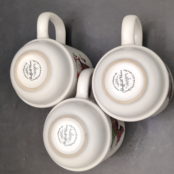 Sheffield Home Ceramic White/Orange Mug Set with Whimsical Gnome Designs. - Picture 7 of 9